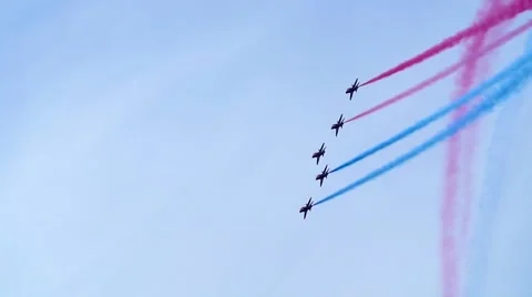Airplanes at an air show Video stock 67128192