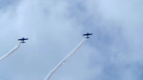 Airplanes at an air show Stock Footage 67128376