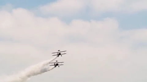 Airplanes at an air show Stock Footage 68079917