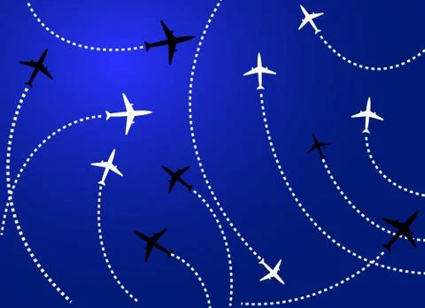 Airplanes blue Stock Illustration