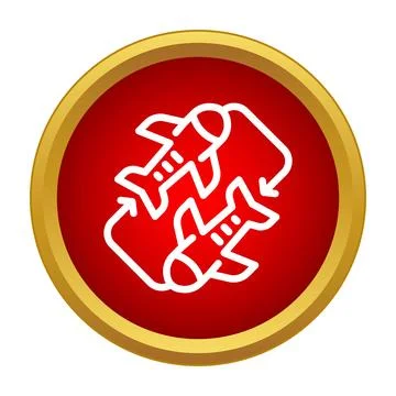 Airplanes circulating in a continuous transfer loop icon Ilustração Stock
