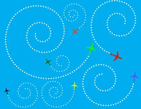 Airplanes different colors Stock Illustration