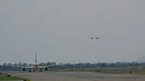 Airplanes at different flight stages Stock Footage 268247141