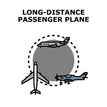 Airplanes flying different distances concept illustration Stock Illustration