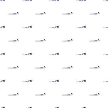 Airplanes flying seamless pattern for aviation travel Stock Illustration