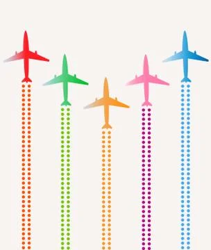 Airplanes group Stock Illustration