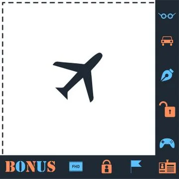 Airplanes icon flat Stock Illustration