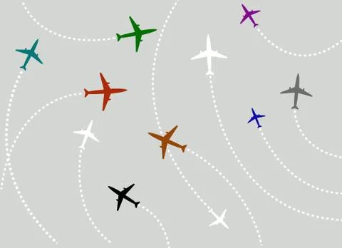 Airplanes Stock Illustration