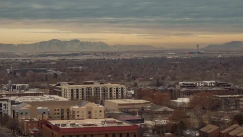 Airplanes moving around the control tower, taking off and landing - time Stock Footage 145277448
