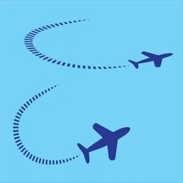 Airplanes path isolated Stock Illustration