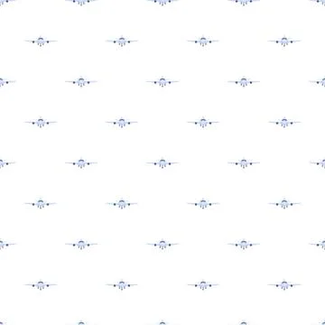 Airplanes pattern flying, aviation and travel background Stock Illustration