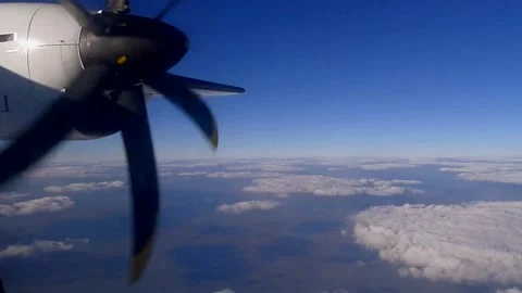 Airplane's Propeller During Flight   (clip-004) Video stock 149303331