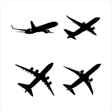 Airplanes silhouette Stock Illustration