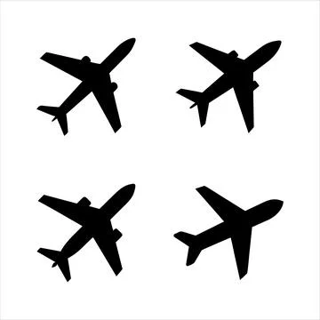 Airplanes silhouette Stock Illustration