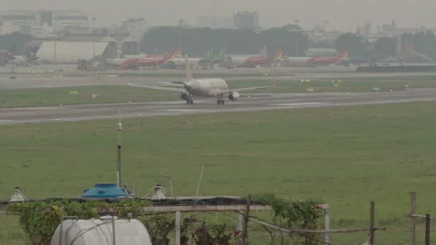Airplanes takes off at Tan Son Nhat Airport Stock Footage 202192510
