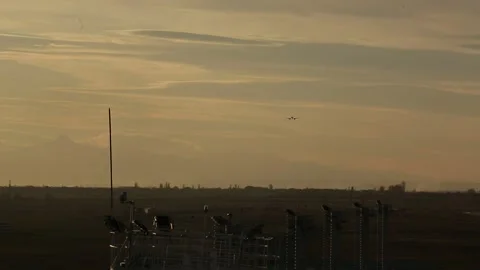 Airplanes taking off from the airport 4 Stock Footage 331090253