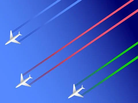 Airplanes three Stock Illustration