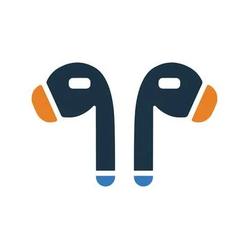 Airpod, earbuds, wireless icon. Editable vector logo. Stock Illustration