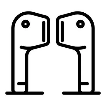 Airpods icon, outline style Illustrazione stock