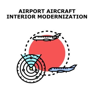 Airport aircraft modernization vector icon concept Stock Illustration