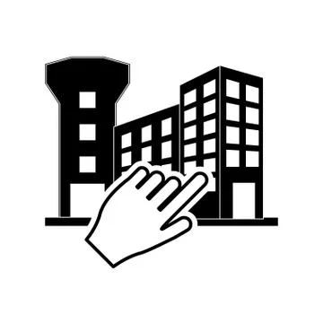 Airport and hand pointer icon Stock Illustration
