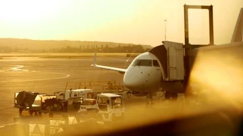 Airport arrival. airplane luggage. boarding check-in. airplane plane. jet Stock Footage 40633759