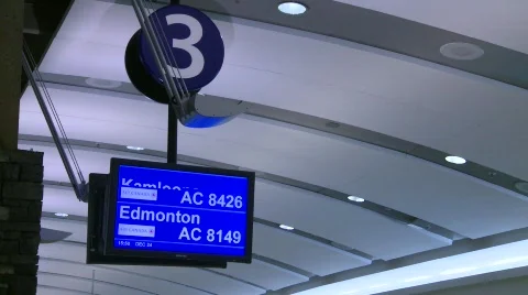 Airport arrivals and departures plasma screens, #2 Stock Footage