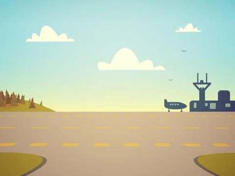 Airport Background Stock Illustration