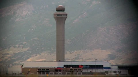Airport Background Tower Stock Footage