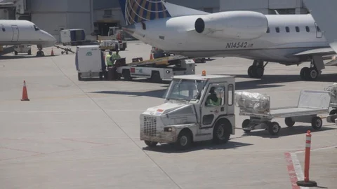 Airport Baggage Car (Empty) Stock Footage 94719092