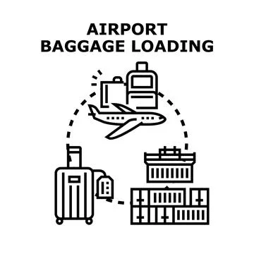 Airport baggage loading logistic concept for passenger travel イラスト素材