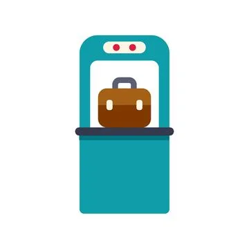 Airport baggage scanner checking passenger luggage for security Stock Illustration
