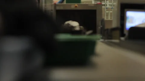 Airport Baggage Scanner Control Stock Footage 39375227