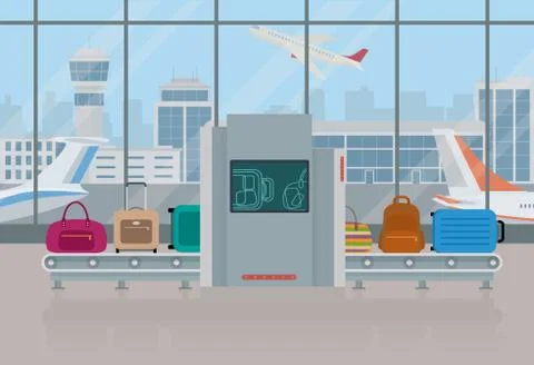 Airport baggage security scanner. Stock Illustration
