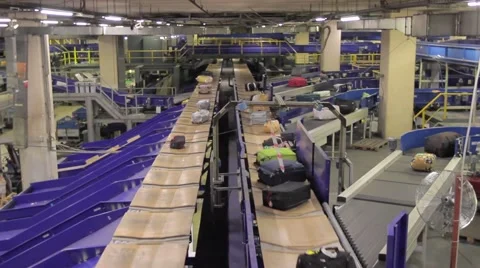 Airport Baggage System Stock Footage