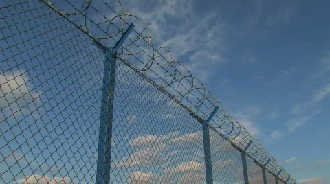 Airport barbed wire 2 Stock Footage 307875