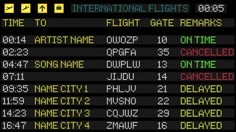 Airport board Stock After Effects