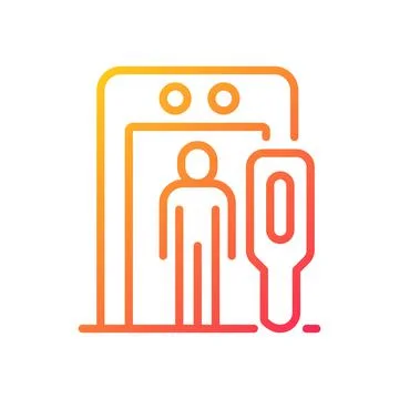 Airport border security gradient linear vector icon Stock Illustration