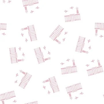 Airport building glyph seamless pattern Ilustración de archivo
