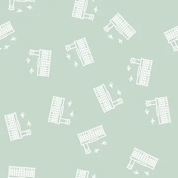 Airport building line seamless pattern Stock Illustration