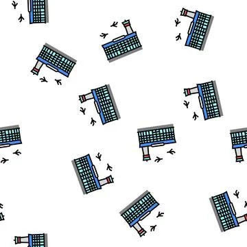 Airport building vector seamless pattern Ilustración de archivo