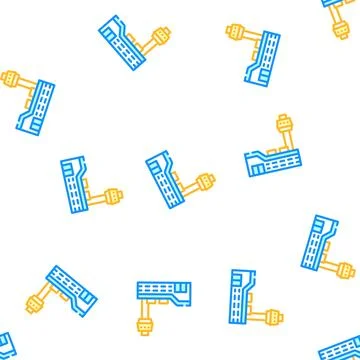 Airport building vector seamless pattern Ilustración de archivo