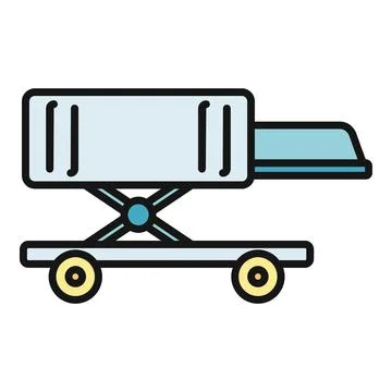Airport cargo loader preparing aircraft for loading icon Stock Illustration