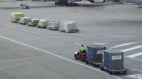 Airport cargo truck Stock Footage