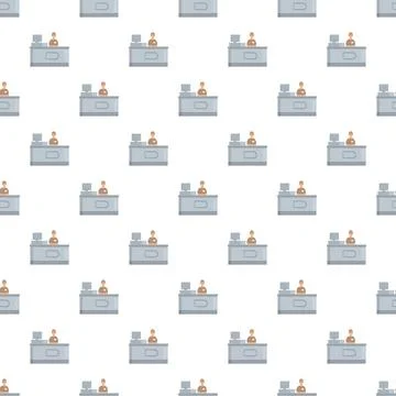Airport check in counter staff pattern background Stock Illustration