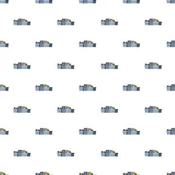 Airport check in counters with luggage pattern Stock Illustration