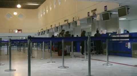 Airport check in Stock Footage 10805952