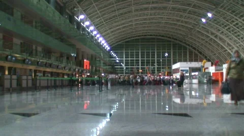 Airport check in queue time lapse 1 Stock Footage 486359