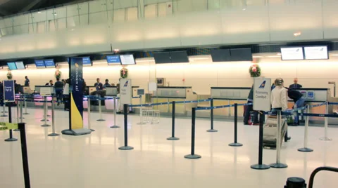 Airport Checkin Stock Footage 34419587
