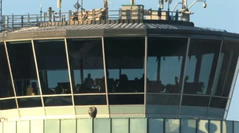 Airport control tower close up view Video stock 12743211